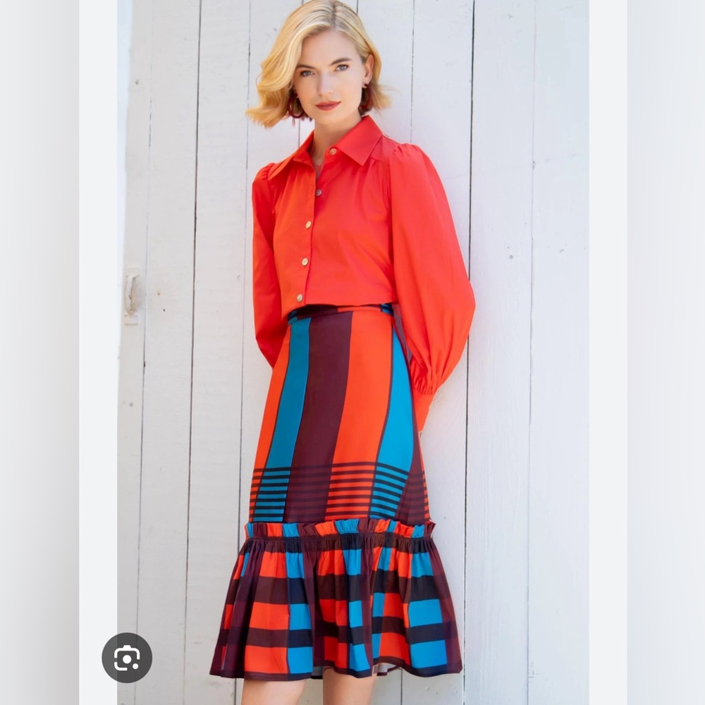 Eva Franco flounced midi skirt